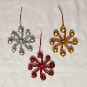 I147 Ozdoby świąteczne Boże Narodzenie Handmade Rękodzieło zestaw 3 szt.