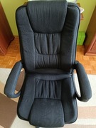 Fotel biurowy obrotowy z wysokim oparciem – czarny