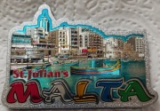 Piękny magnes na lodówkę - pamiątka z St. Julian!s - Malta 75x54 