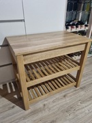 Dębowa półka na buty z otwieranym siedziskiem 