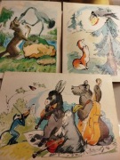 Zestaw 3 rosyjskich kartek z bajką ludową z 1967 r,stare nie zapisane.