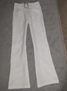 Spodnie eleganckie białe dzwony r. S