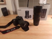 Aparat fotograficzny Canon 70D, obiektyw Canon 17-55 mm F2.8, 70-300 F4-5.6