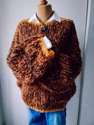 Sweter brązowy pulower brazoworudy