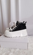Trampki Czarne na Białej Platformie za kostke 36
