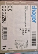 Wyłącznik różnicowoprądowy 2P 25A AC CDC225J Hager