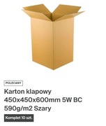 10 szt Karton klapowy 450x450x600mm 5w 590g/M2 