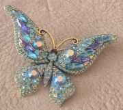 Piękna brosza Broszka bogatozdobiona MOTYL PAŹ KRÓLOWEJ NOWA (T). DUŻA.