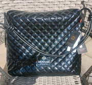 MONNARI PREMIUM nowa z metkami duża,czarna,lakierowana torebka na ramię