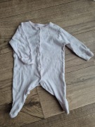 Pure Baby pajacyk śpioszki piżamka niemowlęcy paski różowy biały 68