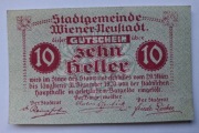 Notgeld - Gutschein, Austria, Wiener Neustadt, 10 Heller, 1920