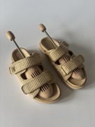 Tommy Hilfiger double strap klapki męskie r. 42 (27,5 cm) beżowe – na rzepy