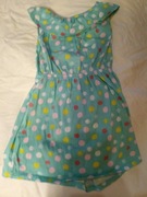 Sukienka turkusowa w groszki roz 110