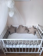 Ochraniacz warkocz do łóżeczka na szczebelki plus poduszki 