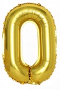 Balon foliowy złoty cyfra zero 0 na hel duży 92 cm duży