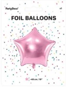 Balon gwiazda RÓŻOWY Jasny na hel 48cm 