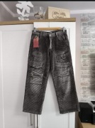 Czekoladowe sztruksowe spodnie Cong Ming Fang, 100% bawełna, nowe z metką)