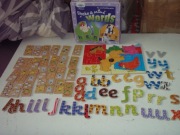 Drewniane puzzle, Domino, Literki na magnez + Puzzle - słowa 11 x 3 el