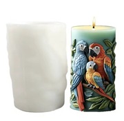 PAPUGI Rodzina Cylindryczna forma silikonowa 10*7*7 do Odlewów Świec Gipsu