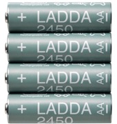 Grube paluszki akumulatorki baterie IKEA AA R6 2450mAH 4 szt.