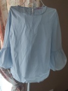 błękitna, bawełniana bluzka, r 40
