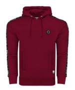 Nowa bluza męska z kapturem Octagon „Stripe” bordowa (rozmiar S)