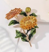 Broszka żólte kwiaty