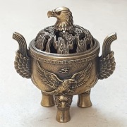 MOSIĘŻNA KADZIELNICA Z ORŁEM RETRO VINTAGE STYL ZEN MEDYTACJA + WORECZEK