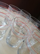 Szklanki literatki PRL z paskami w paski vintage