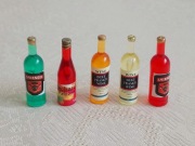 Miniaturka butelki z alkoholem - zestaw 5 szt skala 1:12 - Dollhouse