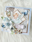 Kartka ręcznie robiona PREMIUM na chrzest Pamiątka Chrztu Świętego prezent 