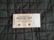 Banknot, Niemcy, 500 marek 1922, seria W