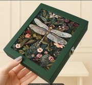 Organizer na biżuterię z lusterkiem ważka idealny prezent vintage szkatułka