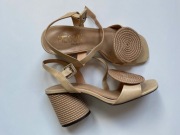 Hego's Milano buty damskie beżowe, obcas stożkowy, boho, 37 