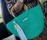 Letnia Torebka Plażowy Kosz pleciony drewniane dno uchwyty Rączki 