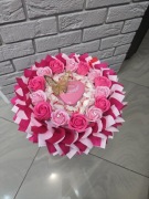 Bukiet z róż mydlanych i zdrapek. 