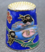 Naparstek cloisonné emalia komórkowa  - ptaki