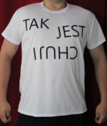 Koszulka męska T shirt biały XXL "Tak jest i c**j"