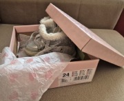 Śliczne, srebrne botki przejściowe nelli blu r.23-24, 15cm