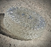 Klosz kryształowy plafon okrągły Polan Wilkasy phs Pieńsk PRL