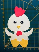 Papierowe scrapki - duży kurczak