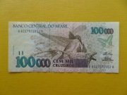 Brazylia 100000 Cruzeiros 1992-1993 Pick 235 aUNC 