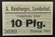 10 pfenig A. Hamburger, Kamienna Góra 