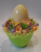 STROIK WIELKANOCNY, WIELKANOC, STROIK, JAJO NA KWIATKACH
