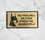 Tabliczka uwaga zły pies pitbull amstaff dog