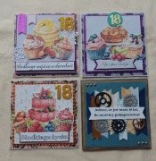 Kartki ręcznie robione na 18 urodziny warstwowe