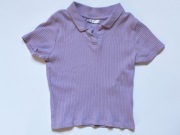 bluzka "polo" z prążkowanej dzianiny bawełnianej 146/152