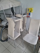 Krzesła kuchenne metalowe, tapicerowane