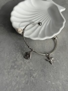 sztywna cienka bransoletka muszle muszelki 