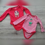 2x body świąteczne z długim rękawem, roz. 86